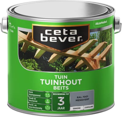Cetabever - Tuinbeits Tuinhout Dekkend - Ral 7001 - Mengverf - 2,5 L