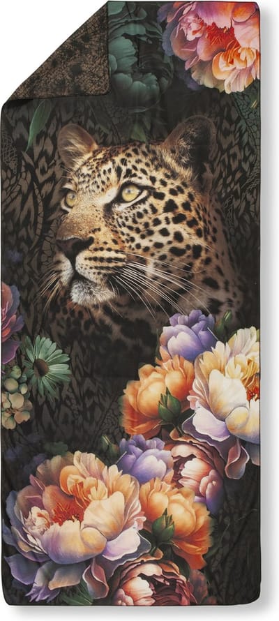 HIP Yoga / Reishanddoek "bloemen met een luipaard" - Multi - (75x180 cm) - Microvezel