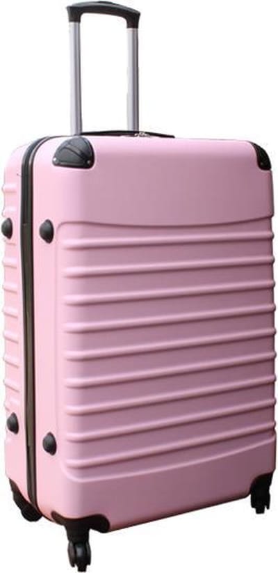 Travelerz lichtgewicht ABS reiskoffer met cijferslot licht roze 95 liter