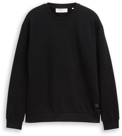 Tom Tailor Denim - Sweatshirt met logo-badge - Maat M - Black