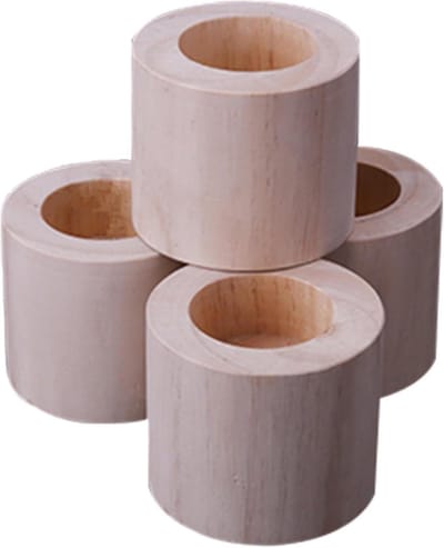 Bedverhogers Hout - Meubelpoten Verhogers - Meer Opbergruimte - Stevig Massief Hout - 4 Stuks 5cm - Naturel