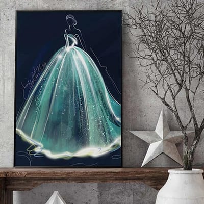 Trouwjurk Kleding Nieuwe Collectie DIY Kristal Volledige Boor Vierkant 5D Diamant Schilderij 20X30CM gray