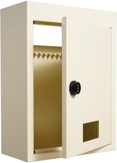Door-De-Muur-Brievenbus, Stevige Stalen Brievenbus met 2,8-7,9“ 13” Cijferslot, 12,5x6,3x16,9”, Beige - Veilige Opslag Van Post