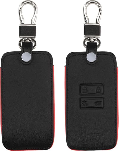 kwmobile autosleutel hoesje geschikt voor Renault 4-knops Smartkey autosleutel (alleen Keyless Go) - Autosleutel behuizing in mat zwart / rood