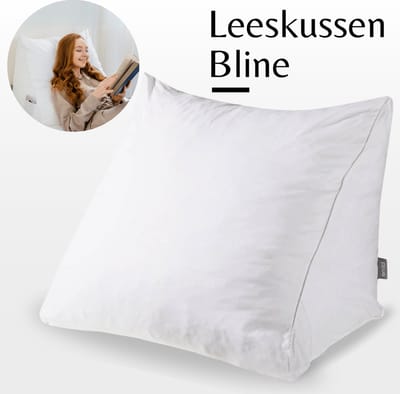 Bline Leeskussen Wit – Bookseat met Traagschuim – Leeskussen voor in Bed en Bank – Rugkussen met Zijvak – Ergonomische Rugsteun – Boekkussen – Wit