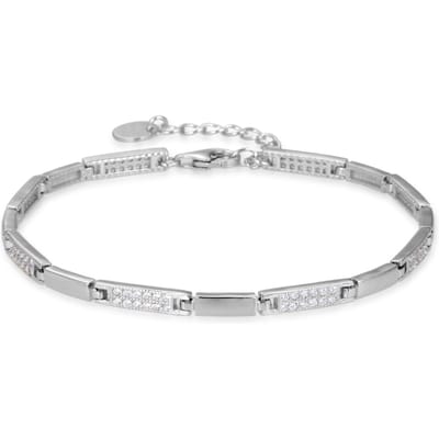 Luxenter armband, kinusi in 925 sterling zilver en gerhodineerde glanzende zirkonia