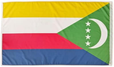 Vlag Comoren - Comoren Vlag - Buiten Decoratie - Waterafstotend Materiaal - 150 x 90 cm - Kleurrijk