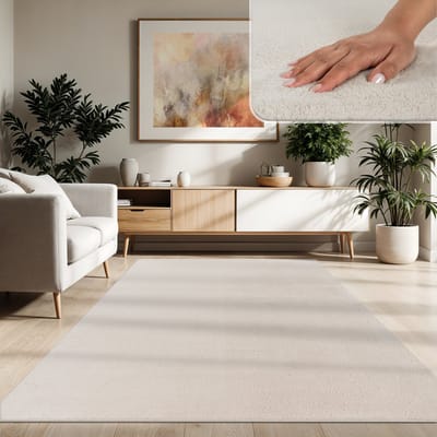Paco Home Moderne woonkamer tapijt kortpolig wasbaar zacht uni effect bont antislip 200x280 cm