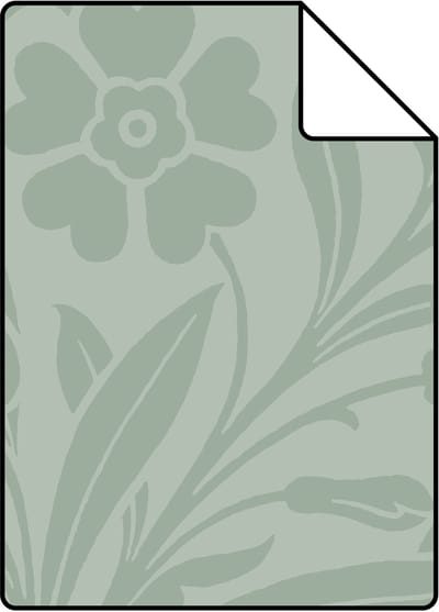 Proefstaal ESTAhome behang bloemen vergrijsd mintgroen - 26.5 x 21 cm - 139295-S