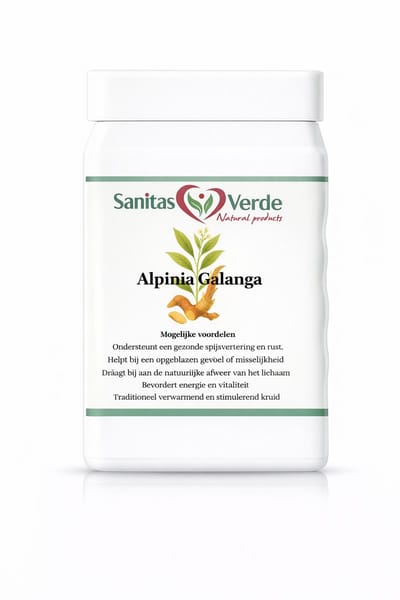 Sanitas Verde - Alpinia Galanga - 500 mg -Thaise Gember - Spijsvertering Energie - 90 Vegan Capsules