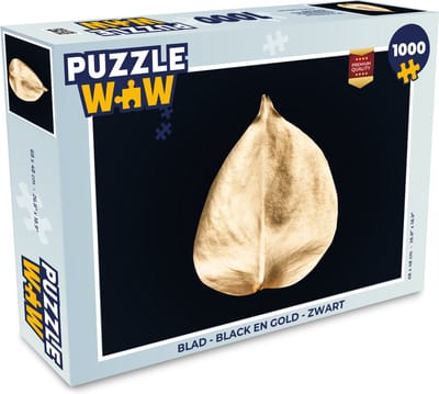 Puzzel Bladeren - Black en gold - Zwart - Goud - Luxe - Legpuzzel - Puzzel 1000 stukjes volwassenen