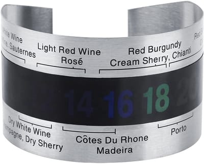 Dailygoods- Wijnthermometer Roestvrij Staal - LCD-thermometer - Fles Bier/Rode Wijnen - Duurzaam/Herbruikbaar - Snelle Temperatuurmeting - Onbreekbaar