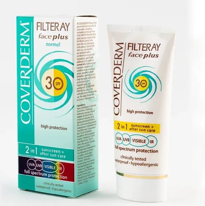 Coverderm Filteray Gezicht Plus Normaal SPF 30 / 2in1 zonnecrème voor de normale huid SPF 30 50 ml