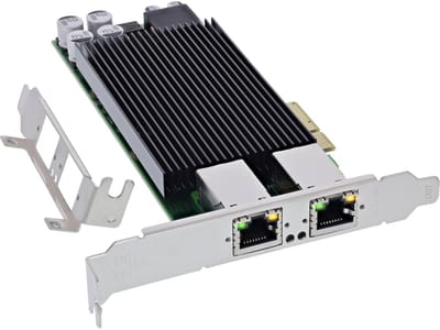 InLine® Dual Gigabit netwerkkaart, 2x RJ45 1 Gb/s, PCIe x4, PoE+