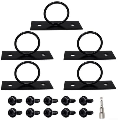 Dailygoods- Beugel Zwarte Ring Touw - Ondersteuning Haak Ringen - 304 Roestvrij Staal - Eenvoudige Installatie - Duurzaam - Buiten Decoratie - Touwhaak