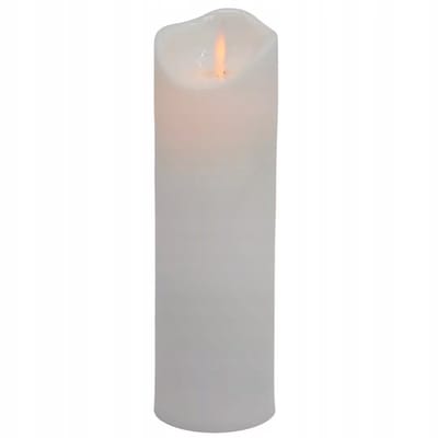 Smalle LED Kaars met Bewegende Vlam, Wit 17,5 cm