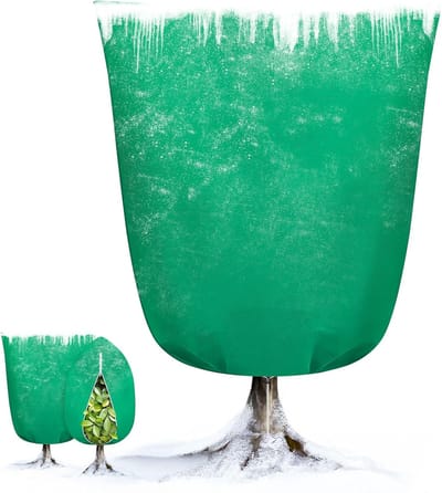 Plantenhoes - 1 stuk - 140*200cm -Plantenhoes Tegen Vorst - Winterhoes - Potplantentas - Vorstdoek - Plantenvorsthoes - Winterbeschermingstas voor planten - Winterplantenhoezen - met rits en trekkoord - voor buitenplanten, fruitboom in pot - groen