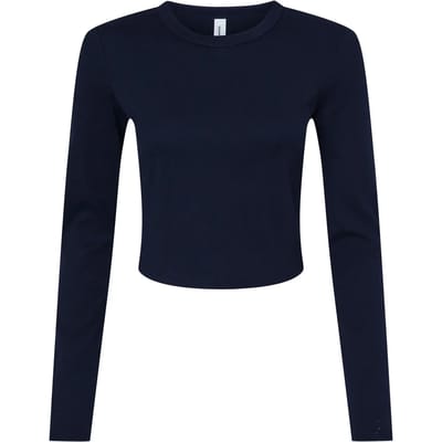 Bella+Canvas Women´s Micro Rib Long Sleeve Baby Tee BL1501 - Solid Navy Blend - XS