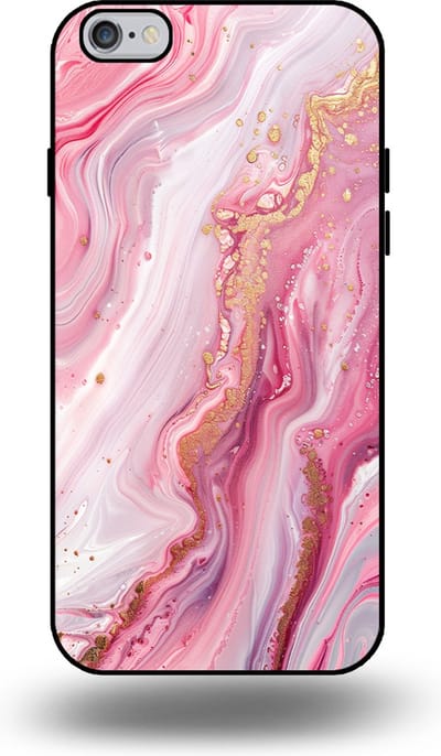 Smartphonica Telefoonhoesje geschikt voor iPhone 6/6s Plus met marmer opdruk - TPU backcover case marble design - Roze geschikt voor iPhone 6/6s Plus