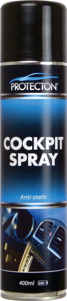 Protecton Cockpitspray - Anti statische werking - Reinigt en verzorgt kunststofdelen - Voor kunststof en leer - Brengt kleur terug - 400ml