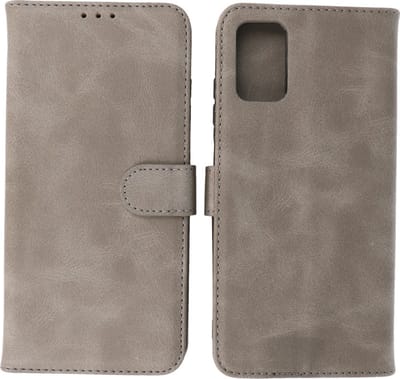 Motorola Moto E22 Hoesje Book Case Portemonnee Telefoonhoesje - Grijs