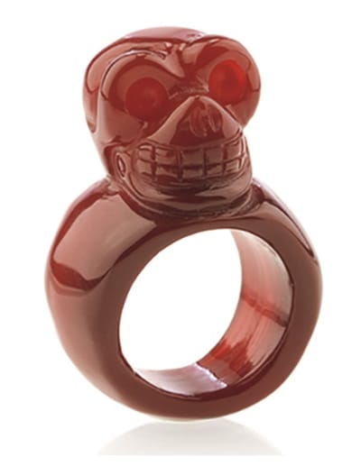 Carneool schedel ring