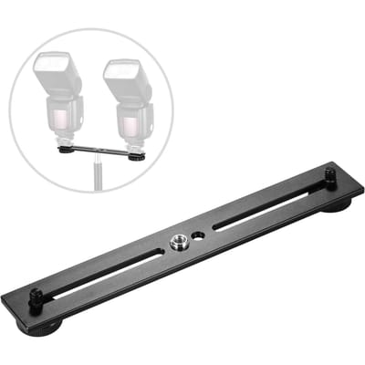 Support de trépied pour double caméra, supports de Flash pour appareil photo, barre d'extension avec vis de 1/4 pouces pour appareil photo noir