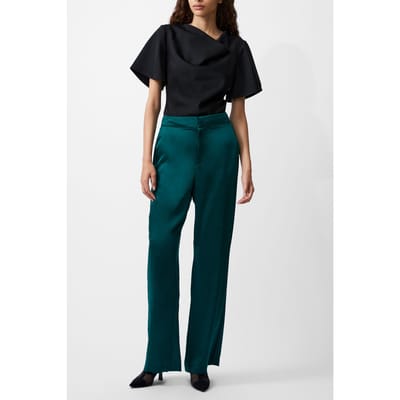 French Connection Carey Satin Trouser Forest Size: 6 | Formal pants Outlet | Dames | Groen