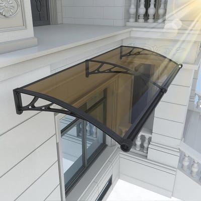 Buitenluifel 120 x 100 cm - Polycarbonaat Dak met Regengoot - UV-Bescherming en Weersbestendig