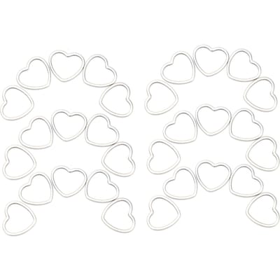 30pcs Pendentifs Cadre Creux Artisanat en Résine Lunettes Ouvertes Bijoux Colliers Boucles d'Oreilles Fournitures pour la Fabrication Forme de Coeur S white