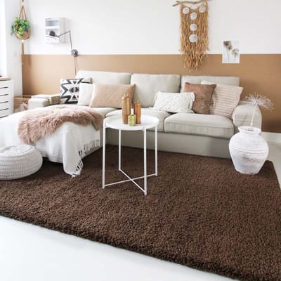 Hoogpolig vloerkleed - Shaggy Trend bruin 60x110