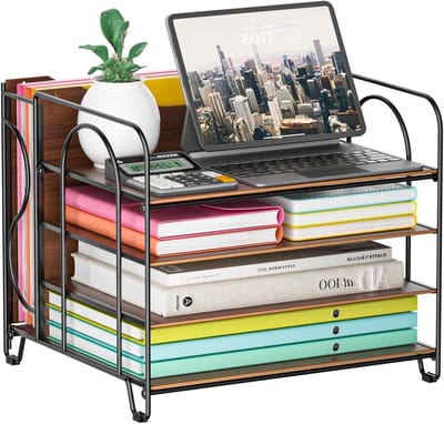 Papier lade - Bureau organizer - Kantoor opslag - Metaal en MDF ontwerp - Rechthoekig - Antiek