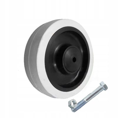 Möbelwiel 12,5cm voor rollator, grijze rubber, 80kg draagvermogen