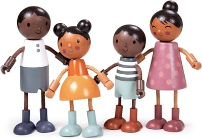 Houten Poppen Familie Set - Speelgoedfiguren voor Poppenhuis