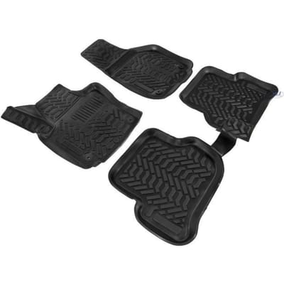 Tapis De Sol En Caoutchouc - J&J AUTOMOTIVE - Skoda Yeti - Sur Mesure - Antidérapant - TPE Non Toxique noir