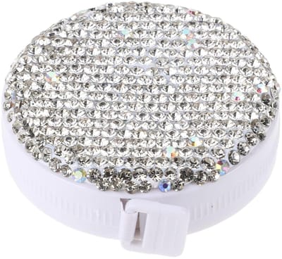 Lichaamsmeetlint - Meetlint naaien - Kleding opmeten - Met strass-steentjes - 5 cm - Zilver