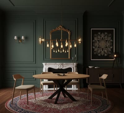 Ronde Eettafel Eikenhout 120 cm – Geolied Massief Eiken met Zwarte Matrixpoot – Industriële Houten Eettafel – Duurzaam & Tijdloos Design – Novihome