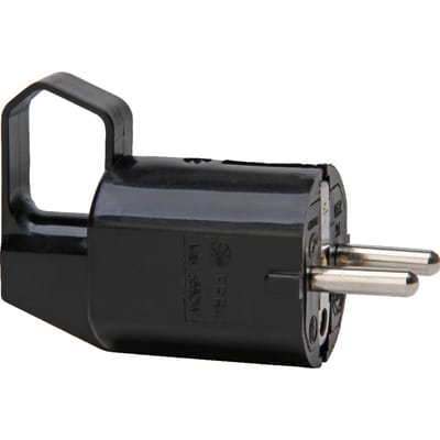 Rechthoekige Aardingsplug CEE 7/VII Met Trekring Zwart - 170315005 [10 Stuks]