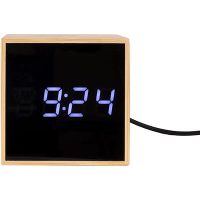 Karlsson Wekker Mini Cube - Bamboe - 6,3x6,3x6,3cm - Modern - Wekker voor slaapkamer - Wekkers