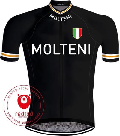 Retro Wielershirt Molteni Zwart - REDTED - XL