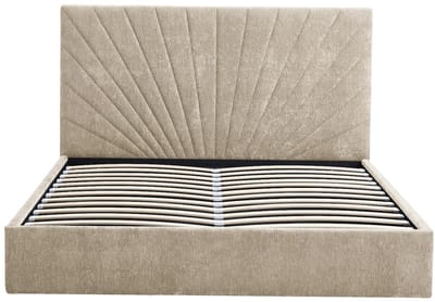 Vente-unique Bed met opbergruimte stof beige 140 x 190 cm
