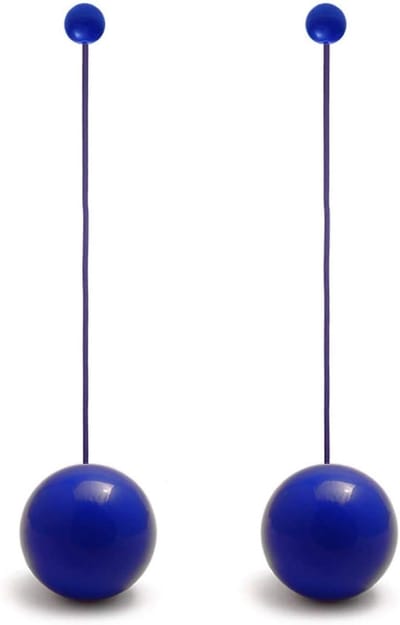 Jongleerballen Set - Contact Poi - Behendigheid Trainen - Gripvaste Siliconen Knoppen - 80 mm Diameter - UV Blauw