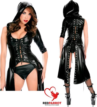 Lederen BDSM bondage jurk - Latex wetlook kleding - SM Meesteres - Rollenspel - Leer