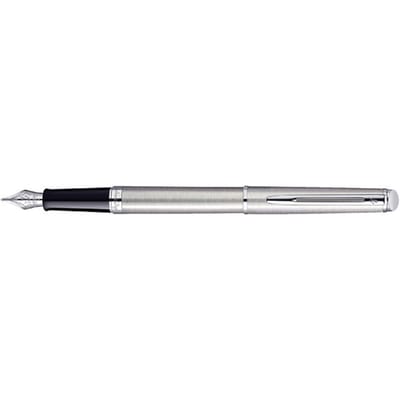 Waterman Hémisphère-vulpen | Roestvrij staal met chromen rand | Medium penpunt | Blauwe inkt | Cadeauverpakking
