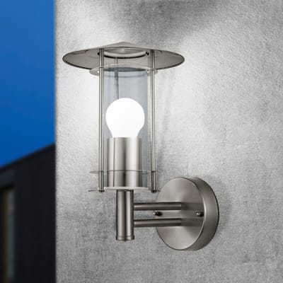 EGLO Buitenwandlamp Lisio, roestvrijstaalkleurig, hoogte 30 cm, roestvrij staal