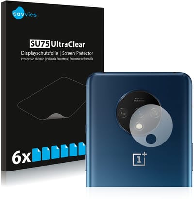 Savvies - Screenprotector voor OnePlus 7T (ALLEEN Camera Lens) - Folie Beschermfolie transparant 6 Stuks