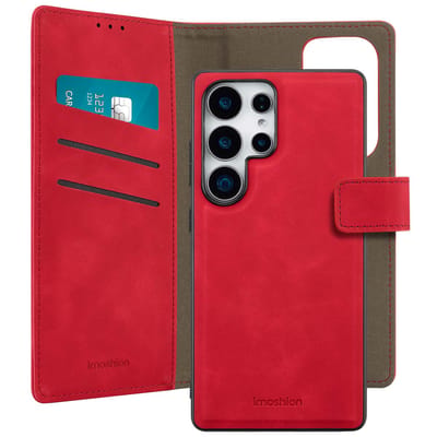imoshion Hoesje - Geschikt voor Samsung Galaxy S25 Ultra - Uitneembare 2-in-1 Luxe Bookcase - Rood