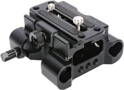 All-in-one Arca Standard Basisplaat met Dual-Hole 15mm Rod Rail Klem, Verstelbare Hoogte voor Camera Statief en Universele Bevestiging
