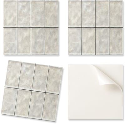 Pak zelfklevende vinyltegels met print voor de woonkamer, heldere 3D verticale tegels 4x50x50 cm
