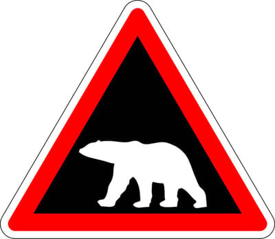 Pas op voor ijsberen sticker 100 mm